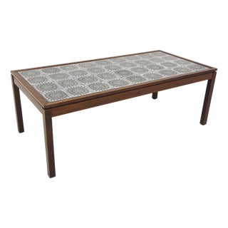 Mahogany and Ceramic Coffee Table, 1970 For Sale