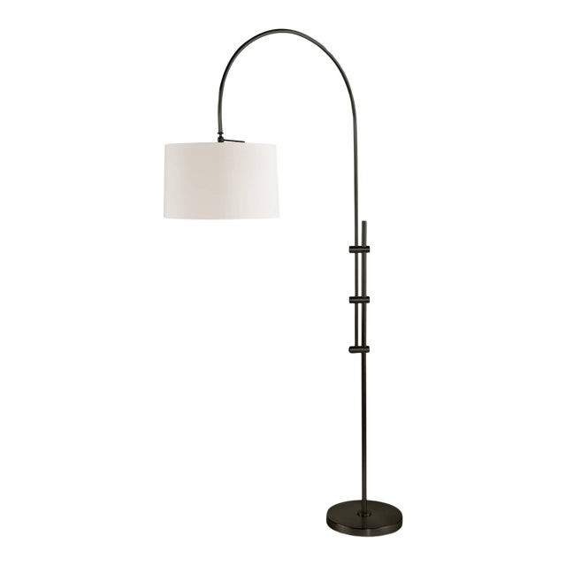 Regina Andrew Arc Steel Floor Lamp with Fabric Shade, Oil Rubbed Bronze For Sale