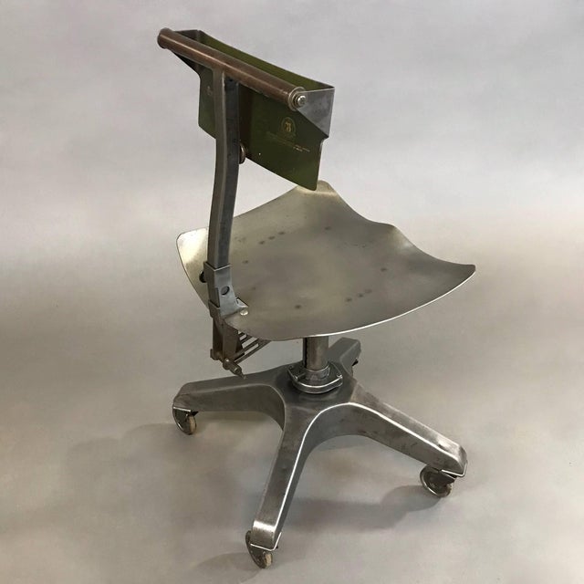 Industrial Mid 20th Century Industrial Steel Burroughs Adjustable Posture Office Chair For Sale - Image 3 of 9