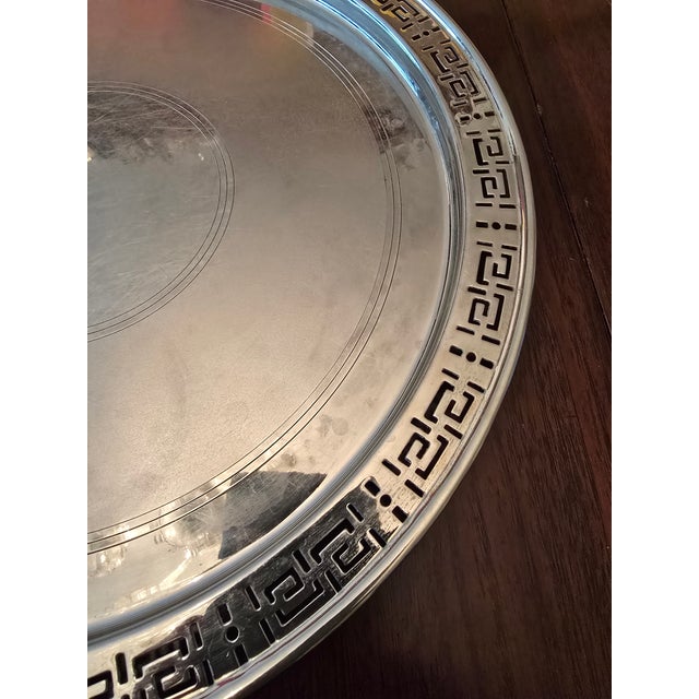 Metal Mid Century Modern Greek Key Designer Bar Tray For Sale - Image 7 of 7