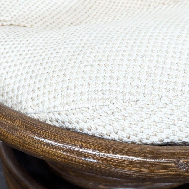 Wood Vintage 1970’s Rattan Lounge Chair With Cushions For Sale - Image 7 of 9