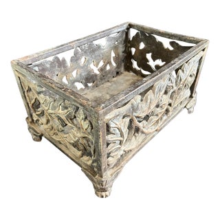 Cast Iron Rectangular Planter on Feet For Sale