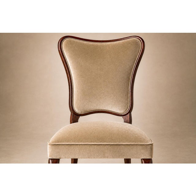 1950s Brazilian Modern Set of Eight Dining Chairs by Pisciotta E Filhos in Rosewood & Mohair, Brazil, 1950s For Sale - Image 5 of 18