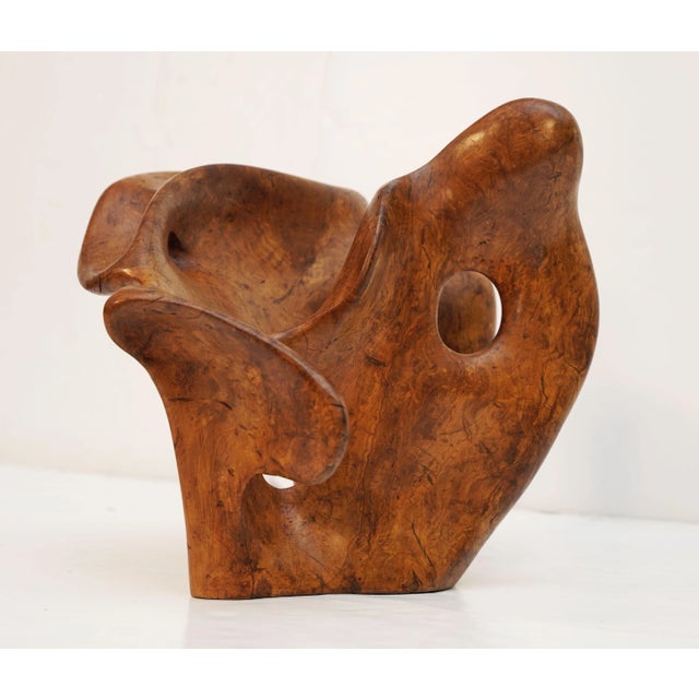 Abstract Free-Form Sculpture of Olive Wood From France For Sale - Image 4 of 12