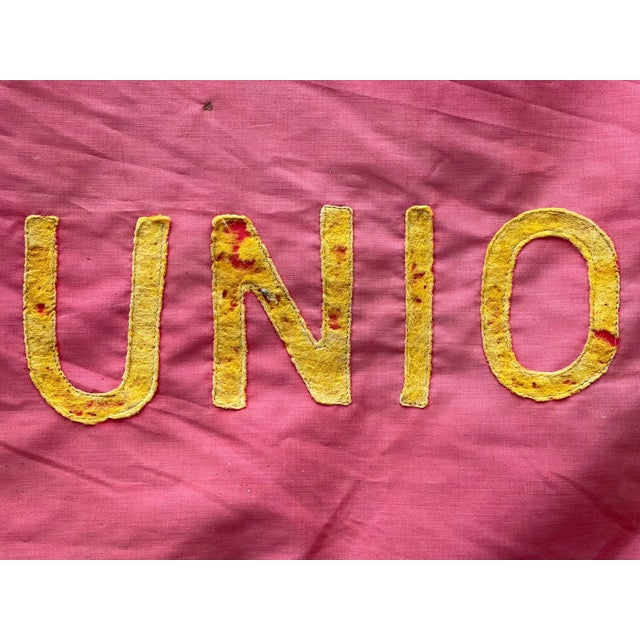 Red Rare Vintage American Revolutionary Flag Handmade Cotton and Felt 1940. Liberty and Union 3x5 For Sale - Image 8 of 8