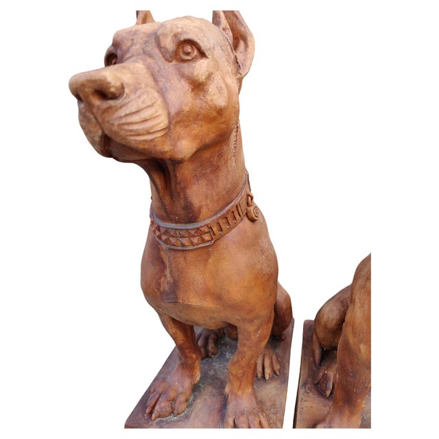 Dog Statues, Early 20th Century, Terracotta, Set of 2 For Sale - Image 4 of 8