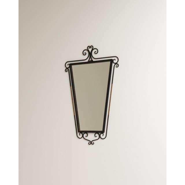 1970s Wrought Iron Wall Mirror, Antique, France, Circa 1970 For Sale - Image 5 of 12