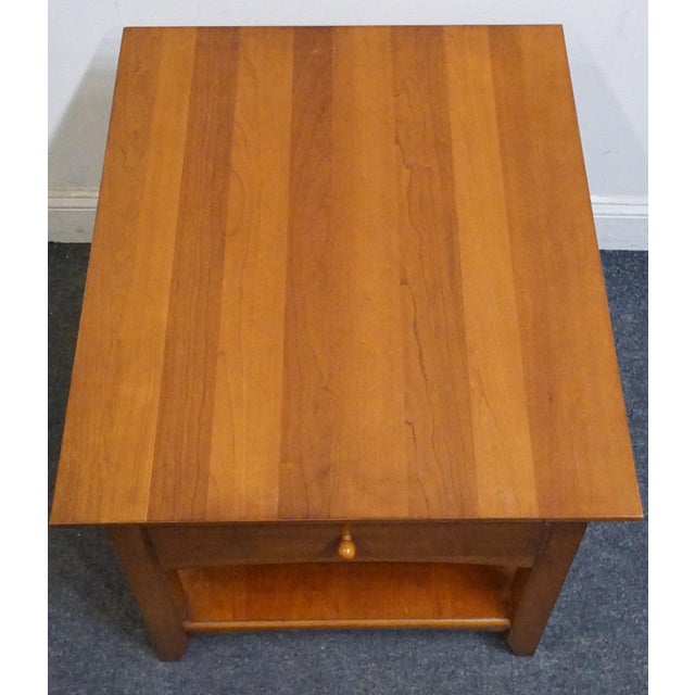 Brown Thomasville Furniture Impressions Bridges Collection Solid Cherry Early American Shaker Style 23" Accent End Table For Sale - Image 8 of 11