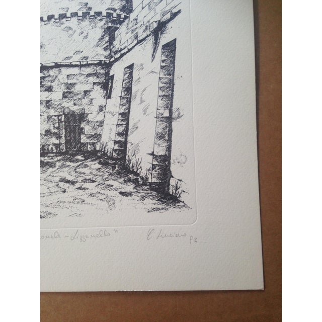 1990s Carmelo Linciano, Baronial Palace Tower, Lizzanello, 1993, Lithograph For Sale - Image 5 of 9