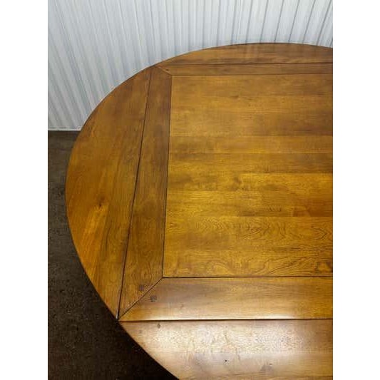 Expandable Wood Dining Table, Light Walnut Stain, Modern Design, 1990 For Sale In Philadelphia - Image 6 of 17
