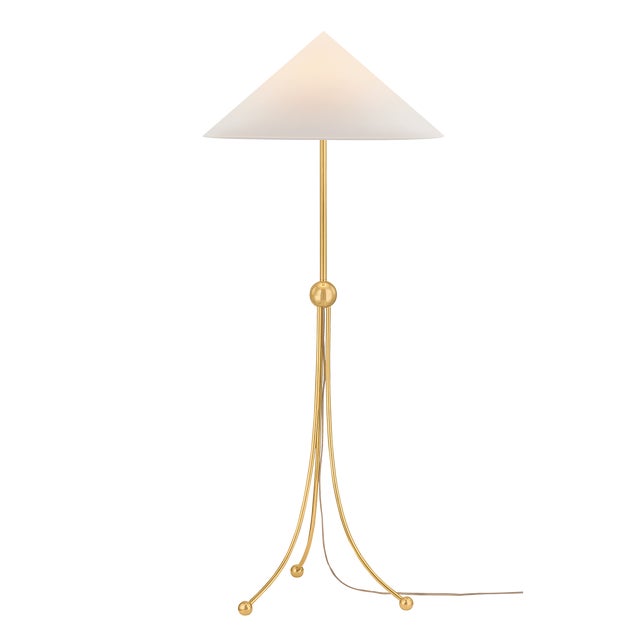 Textile Mitzi Katya 25.5 in. 1 Light Floor Lamp in Aged Brass Finish For Sale - Image 7 of 7