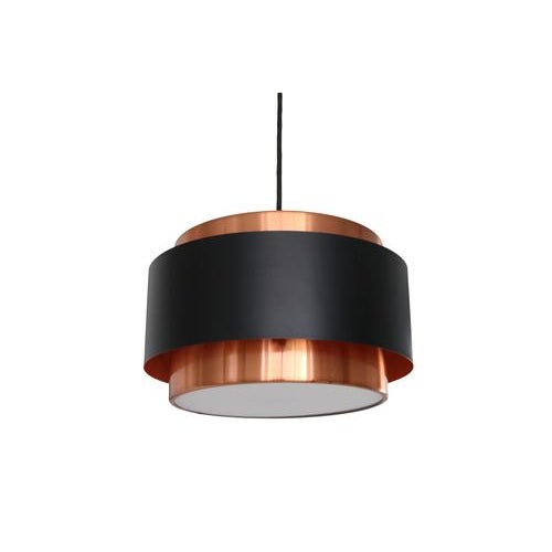 A jo hammerborg classic, the saturn. A lamp made of solid copper, a black-painted aluminum ring, and two acrylic glass...