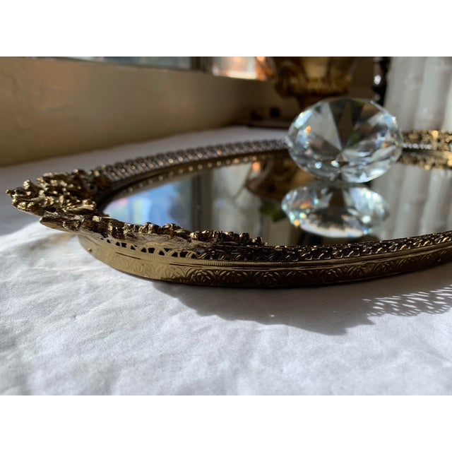 Vintage Gold Filigree Perfume Vanity Tray For Sale - Image 12 of 12