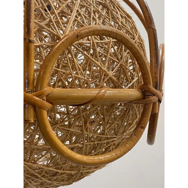 Bamboo and Rope Ceiling Light, 1970s For Sale - Image 6 of 18