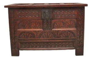 Antique Carved Oak Mule Chest, 1740