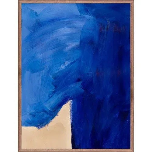 ZBC House's Mozambique Series are studies of sharp movement and intensity with large swaths of light to dark blue...