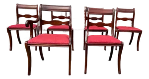 Mid 20th Century Set of 6 Federal Ducan Phyfe Style Dining Chairs