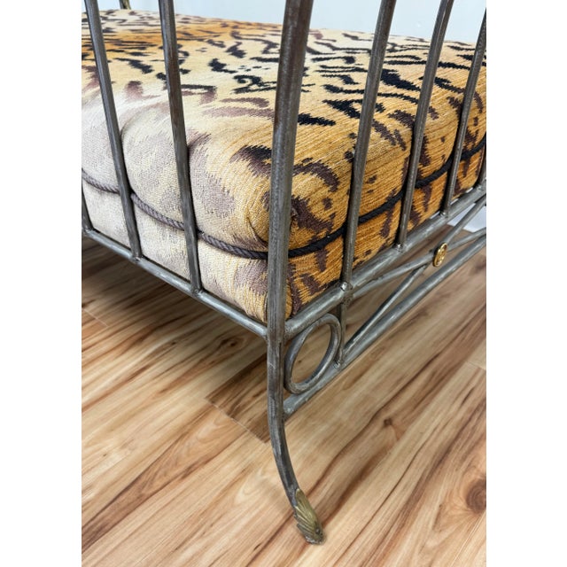 Vintage Maison Jansen Style Scrolled Steel Settee Daybed For Sale - Image 10 of 13