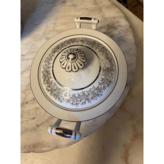 Seyei Fine China Japan Tea Set "Brilliant" #3208 - Platinum Trim - Mint - 1970s For Sale - Image 10 of 16