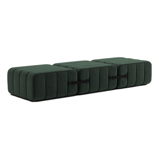 Curt Modular Set - Flexible Bench - Dama - 0061 (Dark Green) by Ambivalenz, Set of 3 For Sale