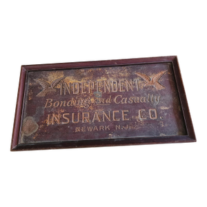 Antique Tole Insurance Company Sign