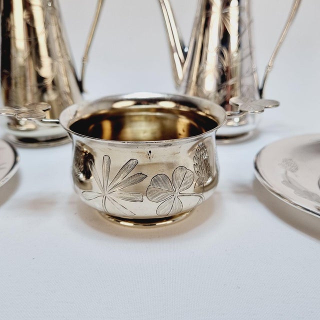 Art Nouveau Alpaca Silver Coffee Service, 1890s, Set of 7 For Sale - Image 6 of 18