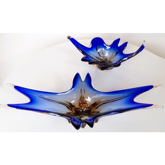 Handmade Cobalt Blue Murano Glass Bowls, Italy, 1970s, Set of 2 For Sale - Image 17 of 17