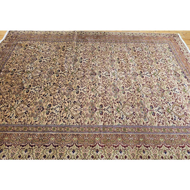 Vintage Turkish Hereke Room Size Rug, Handwoven Wool, Allover Pattern, 7' x 10' For Sale In Chicago - Image 6 of 15