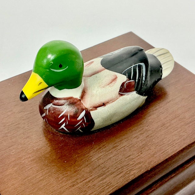 1982 Vintage Arts & Crafts Adirondack Rustic Duck Playing Card Box - 2 Decks Included. For Sale - Image 11 of 12