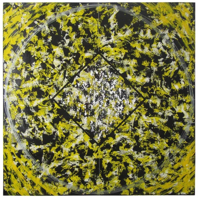 Textile Gerald Campbell Mandala Painting in Yellow For Sale - Image 7 of 7