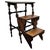 Gold Mid-Century Italian Carved Walnut Wood and Leather Folding Three-Step Library Ladder, 1950s For Sale - Image 8 of 8