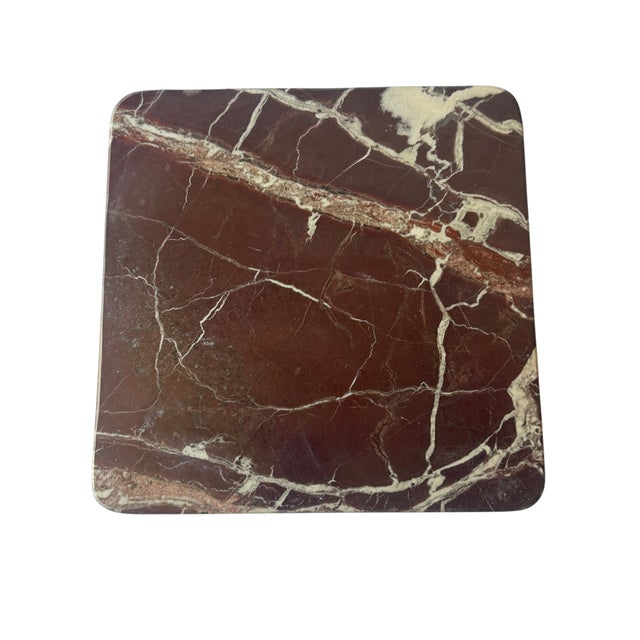 Vintage Neoclassical Rosso Levanto Marble Column Pedestal For Sale - Image 12 of 18