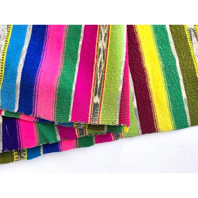 Hot Pink Vintage Guatemalan Textile in Bright Colors With Jaspe Ikat Detail, Just Over 5 Yards For Sale - Image 8 of 14