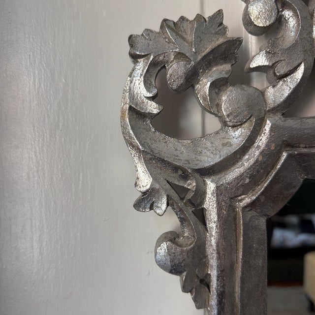 Rococo Silver Leaf Gilded Mirror For Sale - Image 4 of 6