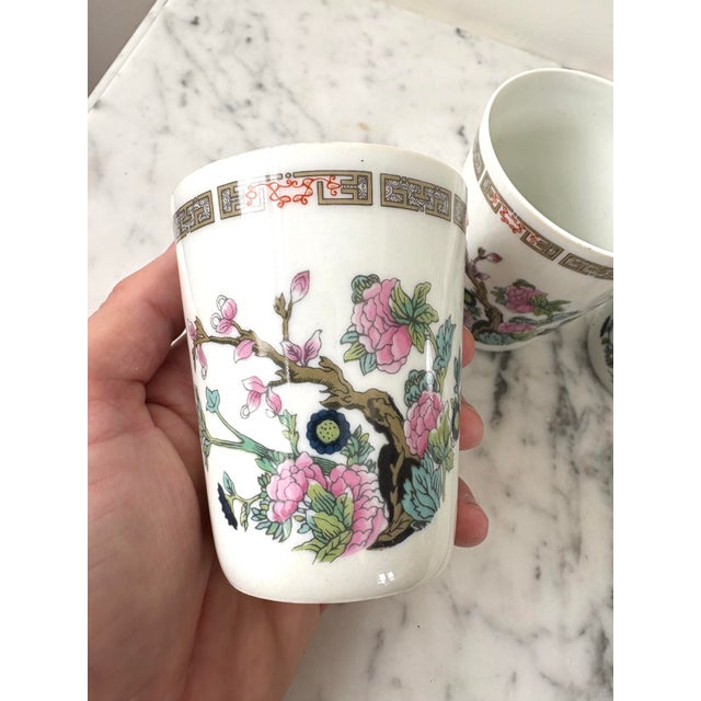 Absolutely stunning set of four Limoges France porcelain hand painted cups wonderful for tea or decor or bath. Excellent...