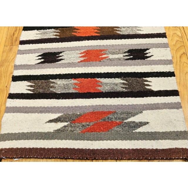 1900 - 1909 Vintage Native American Navajo Rug, Wool & Cotton, Banded Pattern, Tribal Art, 2x3 For Sale - Image 5 of 9