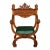 Antique Renaissance Revival Carved Walnut Green Man Savonarola Chair Circa 1890 For Sale