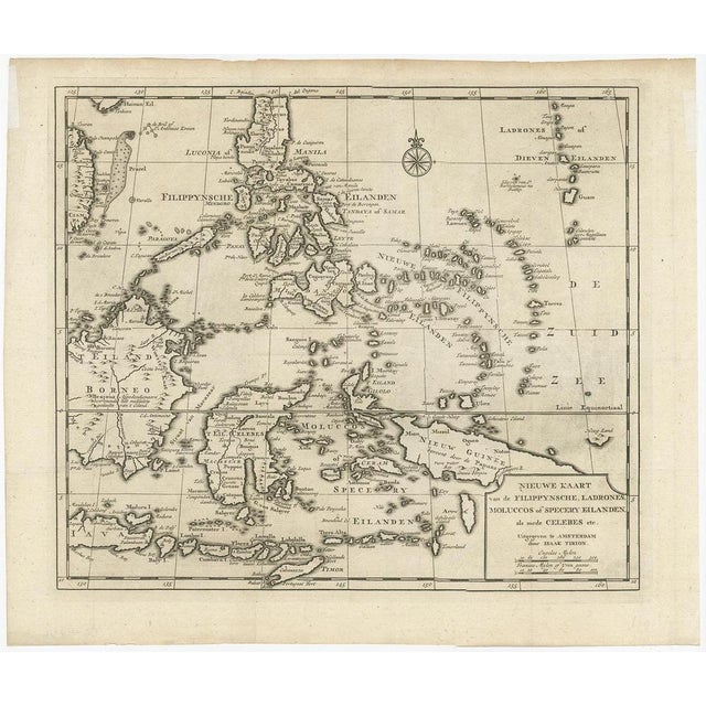 Antique map titled 'New Map of the Philippine, Ladrones, Moluccas, or Spice Islands, as well as Celebes, etc.'. Old map of...