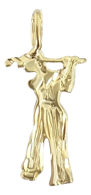 Golfer Swinging Charm/Pendant 14k Yellow Gold