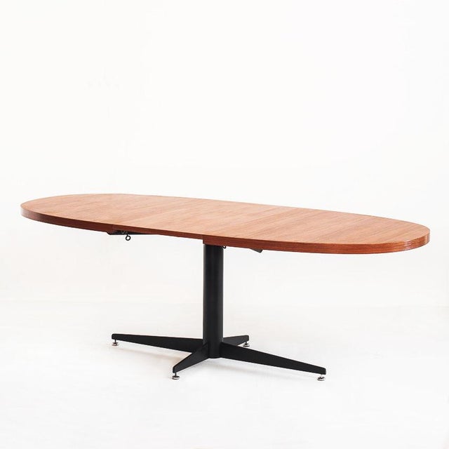 Vintage Dining Table with Extension in Iron and Teak attributed to Roche Bobois, France, 1965 For Sale - Image 13 of 13