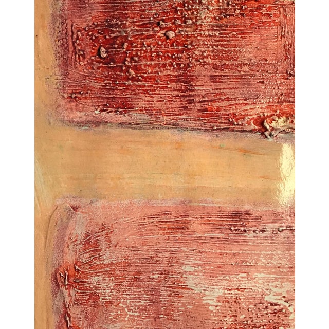 Abstract Patricia Zippin "The Wall Part 1" 1980s Mixed Media Abstract Painting For Sale - Image 3 of 6