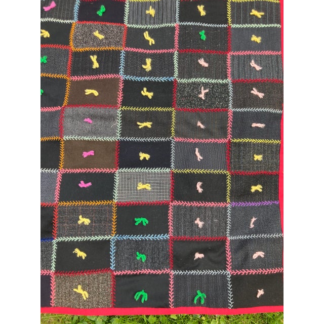 Antique Mens Suiting Quilt For Sale - Image 4 of 5