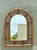 Mid-Century Modern Vintage Rattan Arched Wall Mirror For Sale - Image 3 of 14