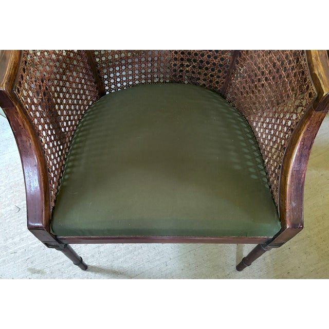 Mid Century Hickory Furniture Mahogany and Caned Club Chair For Sale In New York - Image 6 of 6