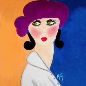 2016 “Lola” Contemporary Expressionist Pastel Portrait Drawing on Paper by Maria Grazia Facciolà