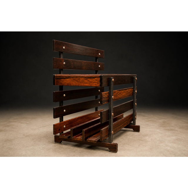 Brazilian Modern Magazine Rack in Rosewood, Unknown, 1960’s For Sale - Image 11 of 13
