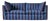 Sophie Conran Coco 3 Seater Sofa - Coastal Blue & Navy Blue Stripes with Knife Edge Cushion For Sale