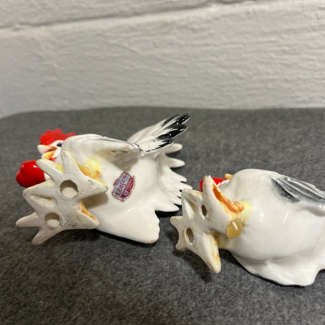 Late 20th Century Vintage Ucagco Ceramic Roosters - Set of 2 For Sale In Orlando - Image 6 of 8
