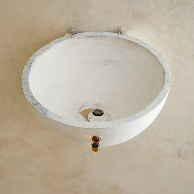 Pair of French Art Deco Plaster + Amber Glass Sconces, 1930s For Sale - Image 11 of 11