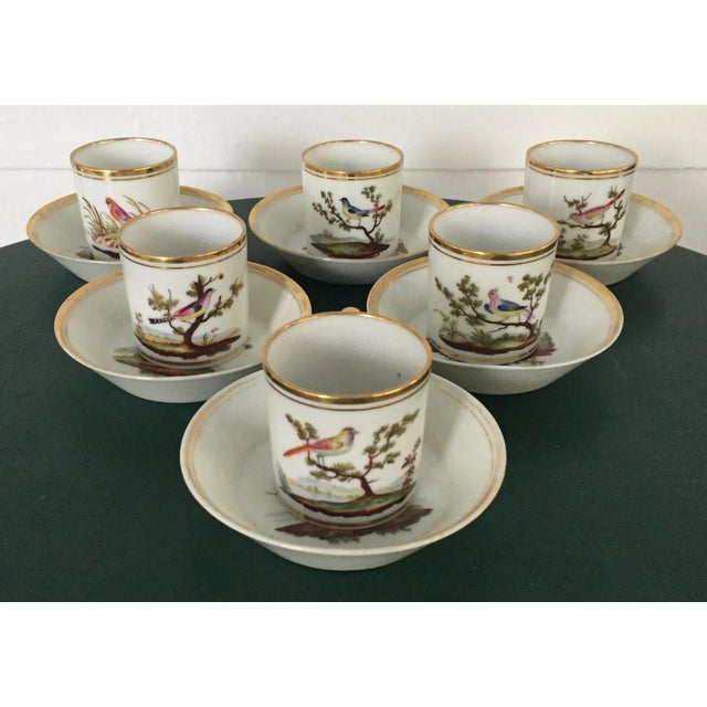 1810 Old Paris Porcelain Ornithological Bird Pattern Coffee Cups & Saucers Set- 12 Pieces For Sale - Image 13 of 13